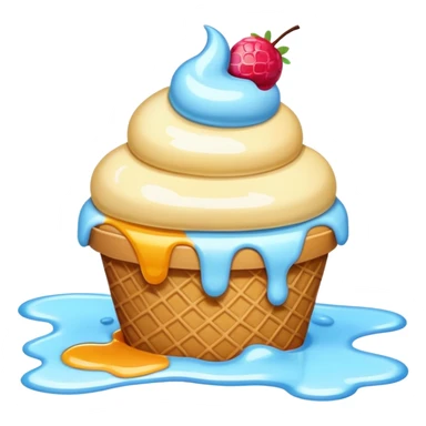 Ice cream fallen on the ground sticker