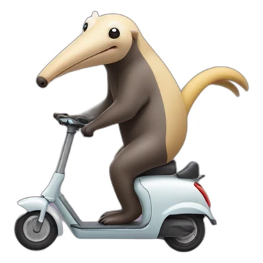 Anteater on electric scooter sticker