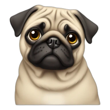 pug wearing a t-shirt sticker