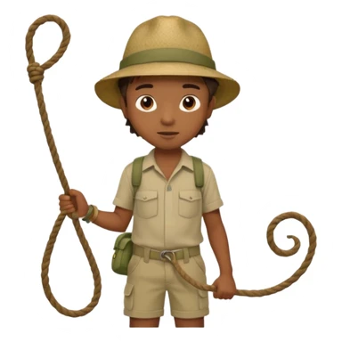 Boy carrying rope,Jungle Explorers. sticker
