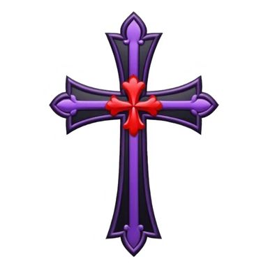 Gothic tall black and red and purple cross with white laces sticker