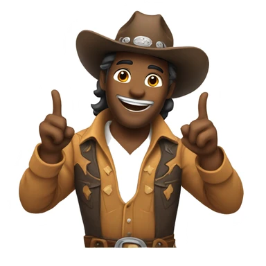A happy cowboy with the good actitude sticker