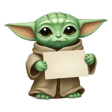  baby yoda holding a blocking sign sticker