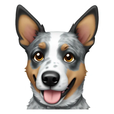 blue heeler with one ear up and one ear bent sticker