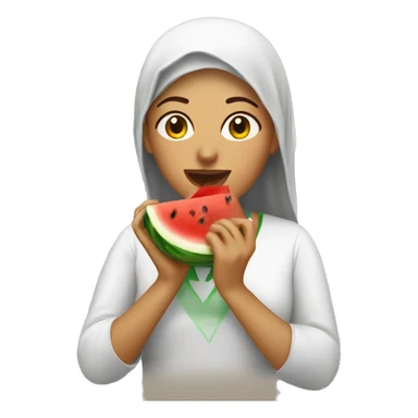 algerian woman eating watermelon sticker