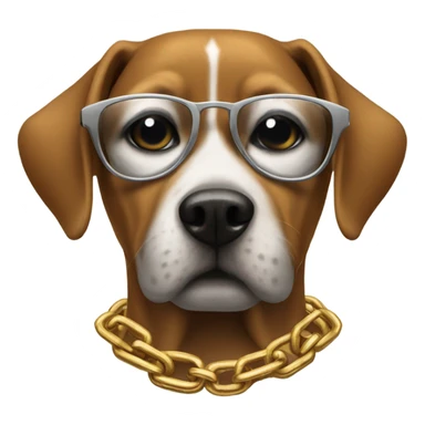 Dog wear a gangsta chain  sticker