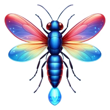 glitter red and blue firefly sticker