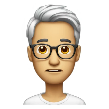 HongKong guy glasses worry face smoking sticker