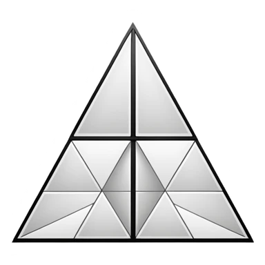 2D triangle with four horizontal lines drawn inside with vertical lines drawn in each 'section', to make boxes that become less and less as it goes to the top to demonstrate a social hierarchy (all black and white) sticker