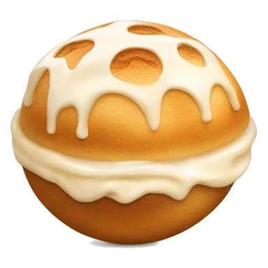 boule beige avec crème fouettée à l’intérieur  sticker