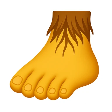 Create a single foot emoji that looks exactly like one of the feet in the reference image. Use classic emoji style with yellow color, matching the same shape and details of the foot in the reference. sticker