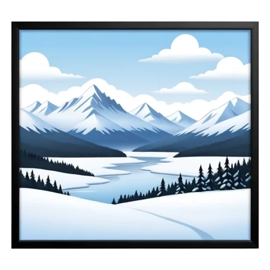An Alaskan snowy winter back drop to be used in the style of "duck hunt" the bottom 30% needs to contain landscape and the top 70% needs to be blank space. sticker