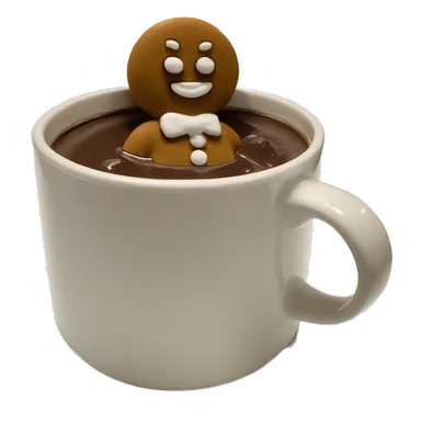 Gingerbread man in a pool of hot chocolate sticker