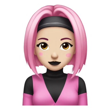 Kuromi girl with pink and blonde hair dark makeup emo sticker