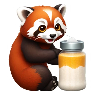 Red panda with salt shaker sticker