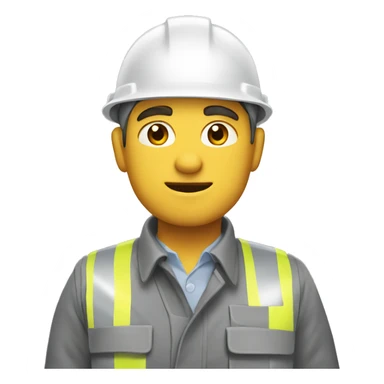 Civil engineer with white helmet and grey shirt sticker