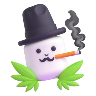 marshmallow gangster smoking weed sticker