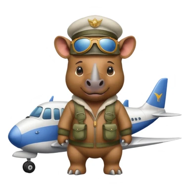 Rhino on airplane sticker