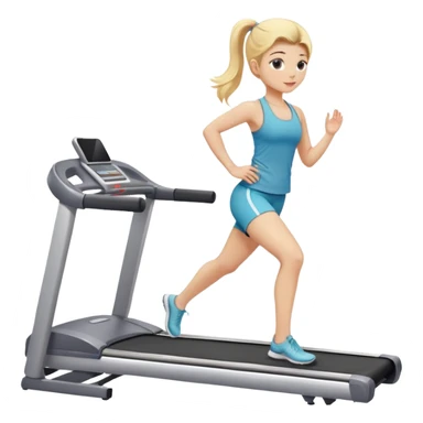 girl with blonde hair on treadmill yoga set  sticker