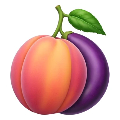 Peach with eggplant between sticker