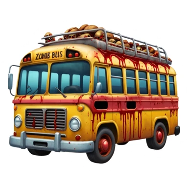 Zombie apocalypse bus..... in the style of your bleeding skull art. More blood and a zombies stuck to the grill that have ran over sticker