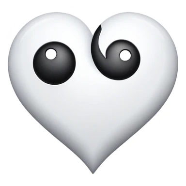 Ying Yang heart sticker