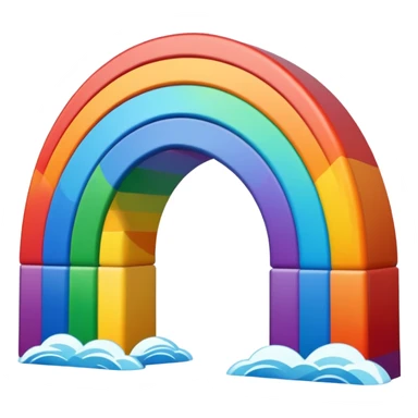 Rainbow Bridge – Arched rainbow connecting islands. sticker