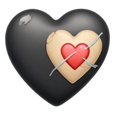 Black heart with bandaid sticker