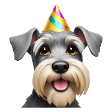 miniature schnauzer dog with party hat on  sticker