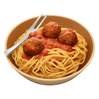 spaghetti with meatballs in a bowl sticker