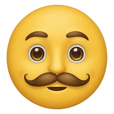Mustache on a normal  yellow smiley with no dimple and more masculine expression  and regular eyes  sticker