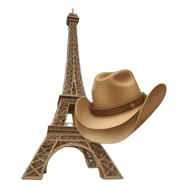 Eiffel Tower with a cowboy hat on it sticker