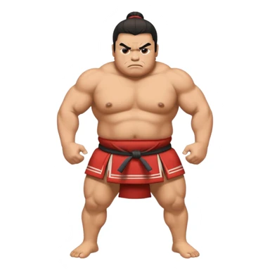 Japanese Sumo wrestler In position of atack sticker