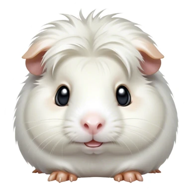 Cinematic Comical White Guinea Pig Portrait Emoji, Head tilted dramatically with an exaggeratedly amused expression, featuring a glossy, pristine white fur with an adorably scrunched face, wide, expressive dark eyes filled with playful disbelief, Simplified yet hilariously expressive features, highly detailed, glowing with a slightly sassy glow, high shine, dramatic yet playful, stylized with an air of cheeky mischief, bright and endearing, soft glowing outline, capturing the essence of a spirited and over-the-top guinea pig, so meme-worthy it feels like it could side-eye its way into internet fame instantly! sticker