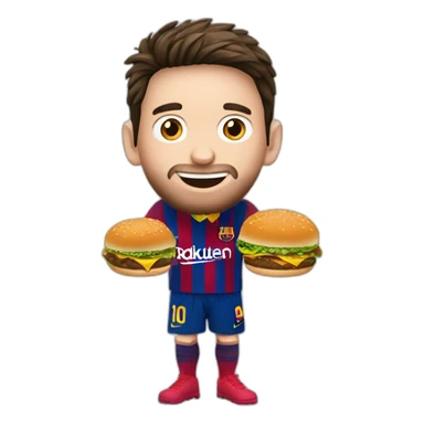 Messi qui mange un hamburger  sticker