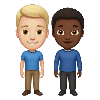 Tall white guy with midget black guy sticker