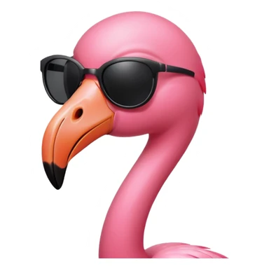 cool flamingo with black sunglasses sticker
