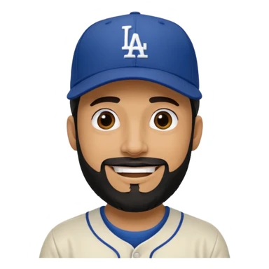 Can you make a guy with a black beard wearing an LA dodger hat? sticker