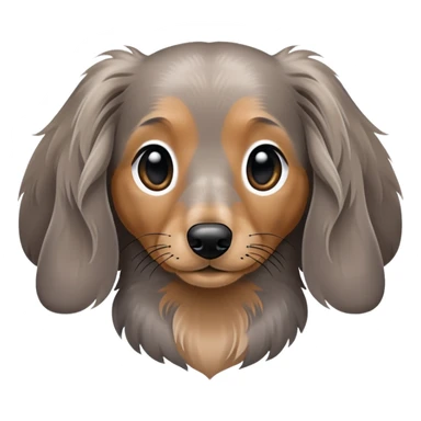 Long haired dapple dachshund, tan, gray & black sticker