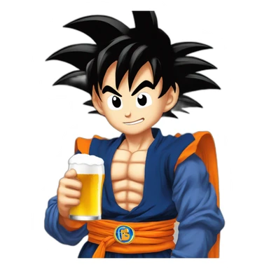 Goku bebiendo cerveza sticker