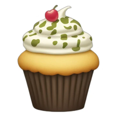 Happy cupcake with camouflage icing sticker