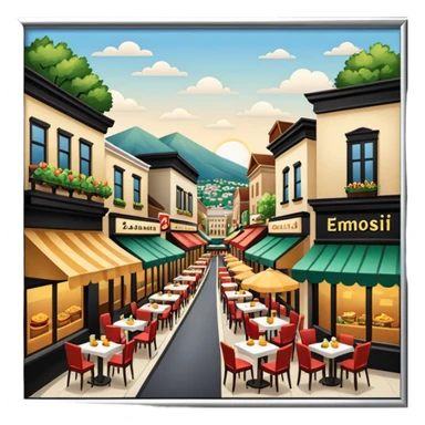 Hometown with many restaurants sticker