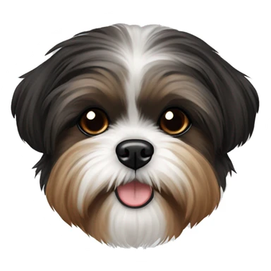 black and brown shih tzu maltese mix sticker