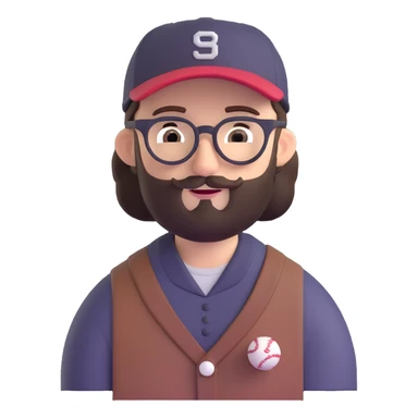adventurer with small beard, glasses and backwards baseball cap sticker