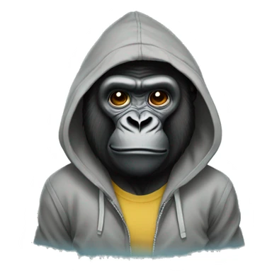 gorilla wearing a hoodie sticker