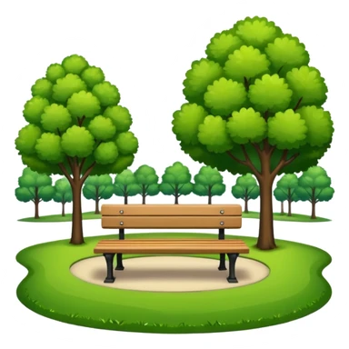 park with benches sticker