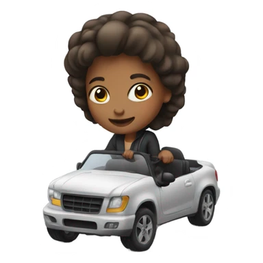 Girl riding in a car sticker