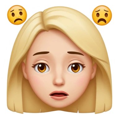 Very exhausted and confused lady emoji but with some humour about it emoji sticker