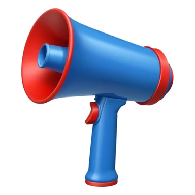Megaphone in blue (#00A3E0) and red (#F9423A)  sticker