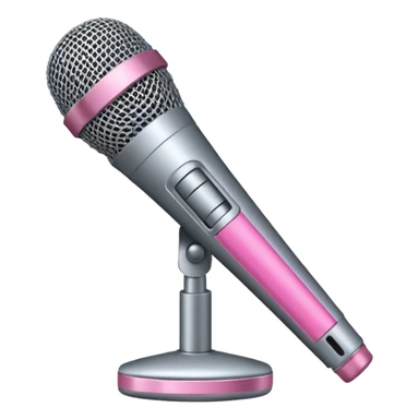 microphone with pink strip on bottom sticker